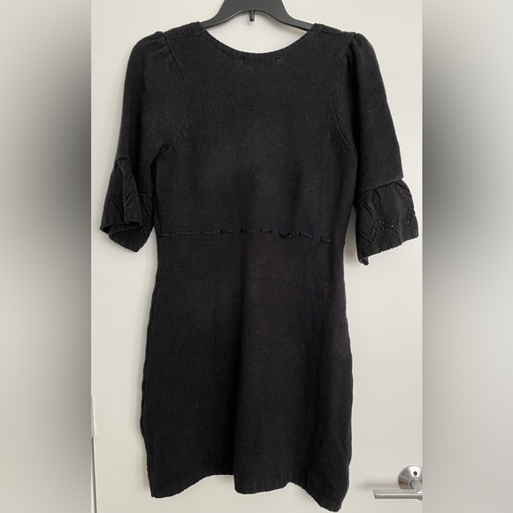 Boho Black Crochet Sweater Dress NWT - Picture 8 of 8